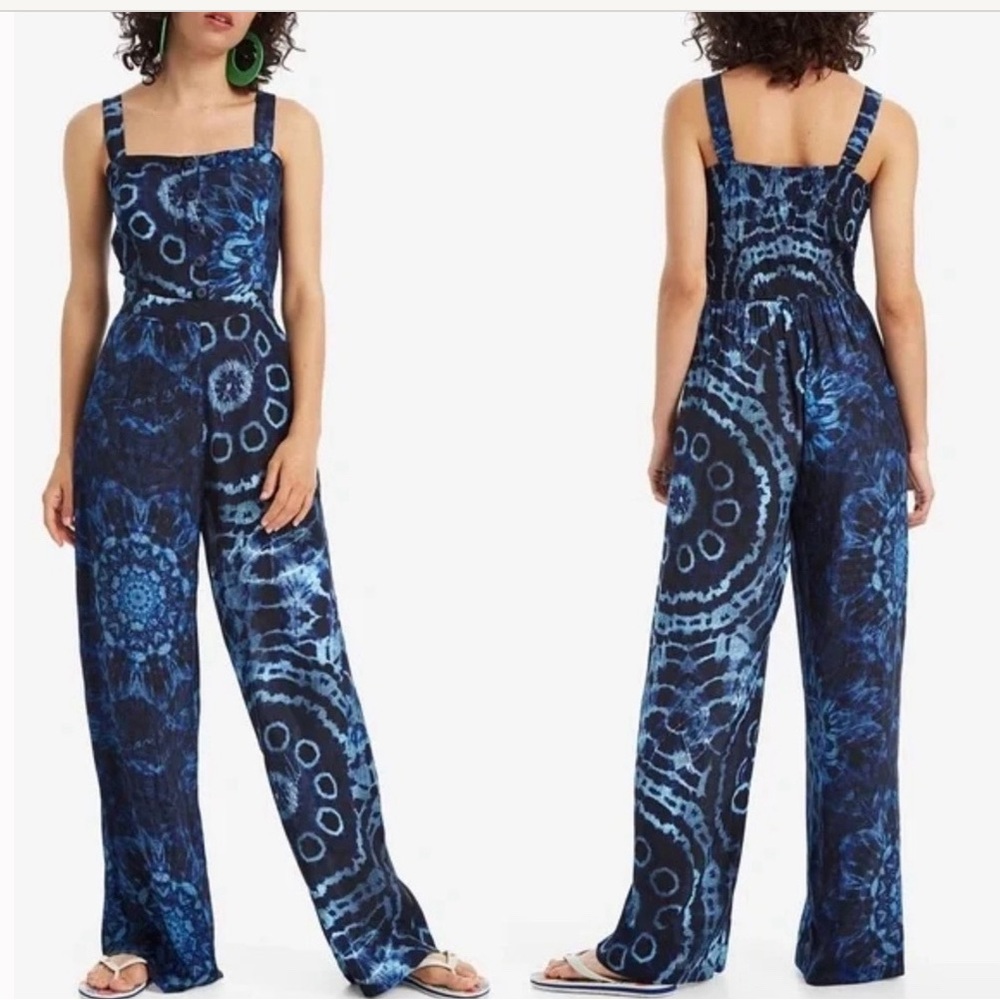 Desigual Blue Tie-Dye Women's Jumpsuit
